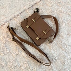 Elegant Brown Leather Shoulder Bag